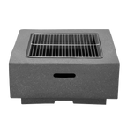Dellonda Square MgO Fire Pit with BBQ Grill, Safety Mesh Screen - Dark Grey DG193