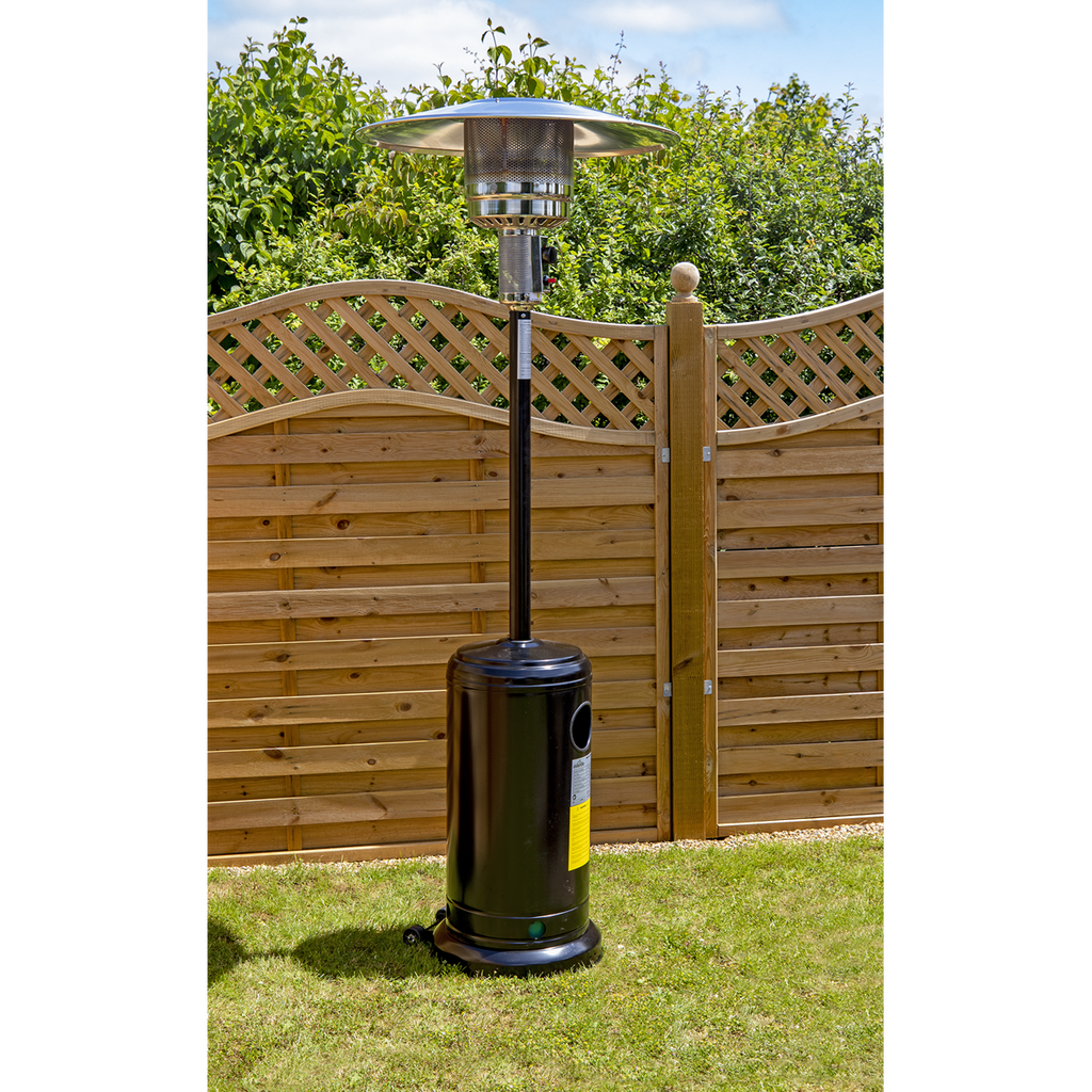 Dellonda Freestanding Outdoor Gas Patio Heater with Wheels 13kW - Black DG1