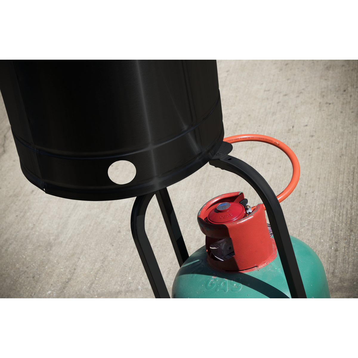 Dellonda Freestanding Outdoor Gas Patio Heater with Wheels 13kW - Black DG1