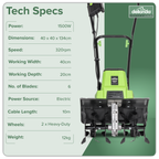 Electric Tiller/Cultivator 1500W/230V DG217