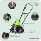 Electric Tiller/Cultivator 1500W/230V DG217