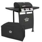 2 Burner Gas BBQ Grill with Piezo Ignition, Thermometer & Cover DG227