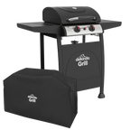 2 Burner Gas BBQ Grill with Piezo Ignition, Thermometer & Cover DG227