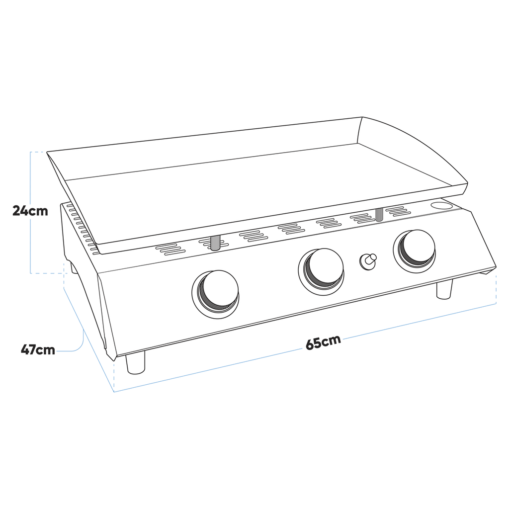 3 Burner Portable Gas Plancha DG22