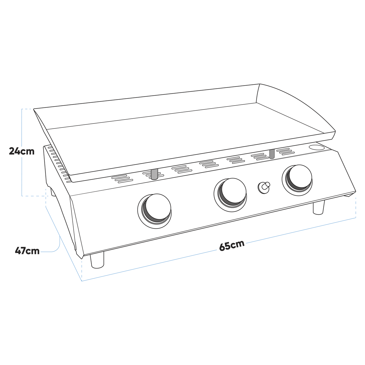 3 Burner Portable Gas Plancha DG22