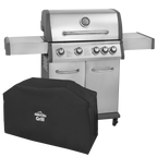 4+1 Burner Deluxe Gas BBQ Grill with Piezo Ignition & Thermometer & Cover - Stainless Steel DG231