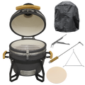 Deluxe 16"(40cm) Ceramic Kamado Style BBQ, Cover, Grid Gripper, Heat Deflector & Heat Deflector Support DG235