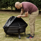 Deluxe 2-in-1 Outdoor Fire Pit/Coffee Table with Drawstring Cover 93cm Antique Bronze Effect DG237