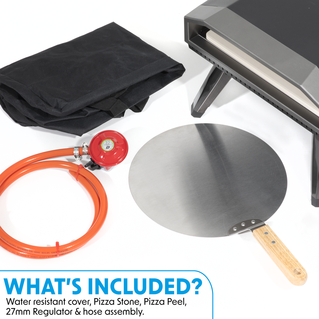 Gas Pizza Oven with Water-Resistant Cover/Carry Bag & 12" Pizza Peel DG257