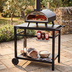 Wood-Fired Pizza Oven, Pizza Peel, Cover & Plancha Trolley 14" - Black DG258