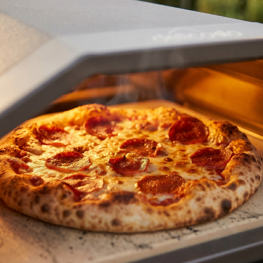 Gas Pizza Oven with Water-Resistant Cover/Carry Bag, 12" Pizza Peel & Plancha Trolley DG262