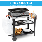 Plancha Trolley with Utensil Holder & Stainless Steel Top DG263
