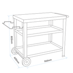 Plancha Trolley with Utensil Holder & Stainless Steel Top DG263