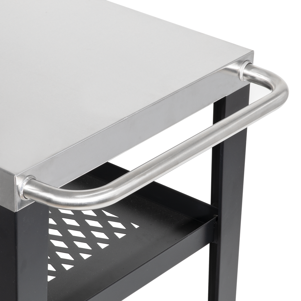 Plancha Trolley with Utensil Holder & Stainless Steel Top DG263