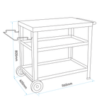 Plancha Trolley with Utensil Holder & Stainless Steel Top DG263
