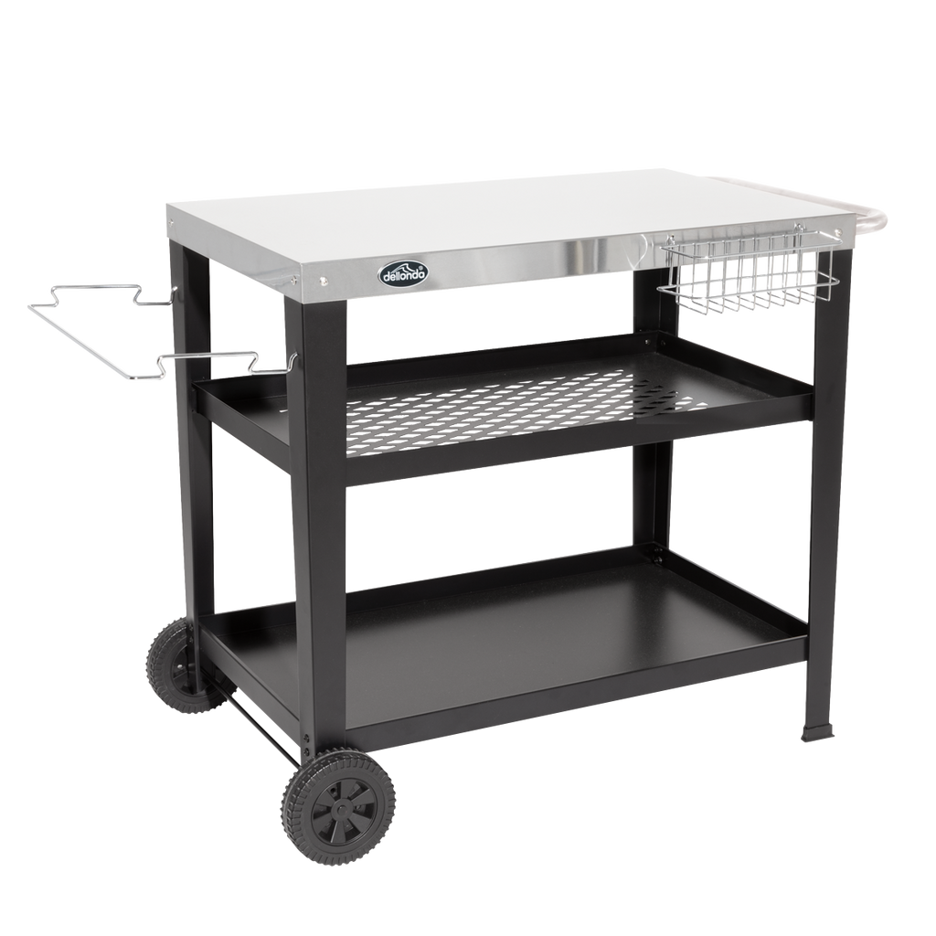 Plancha Trolley with Utensil Holder & Stainless Steel Top DG263