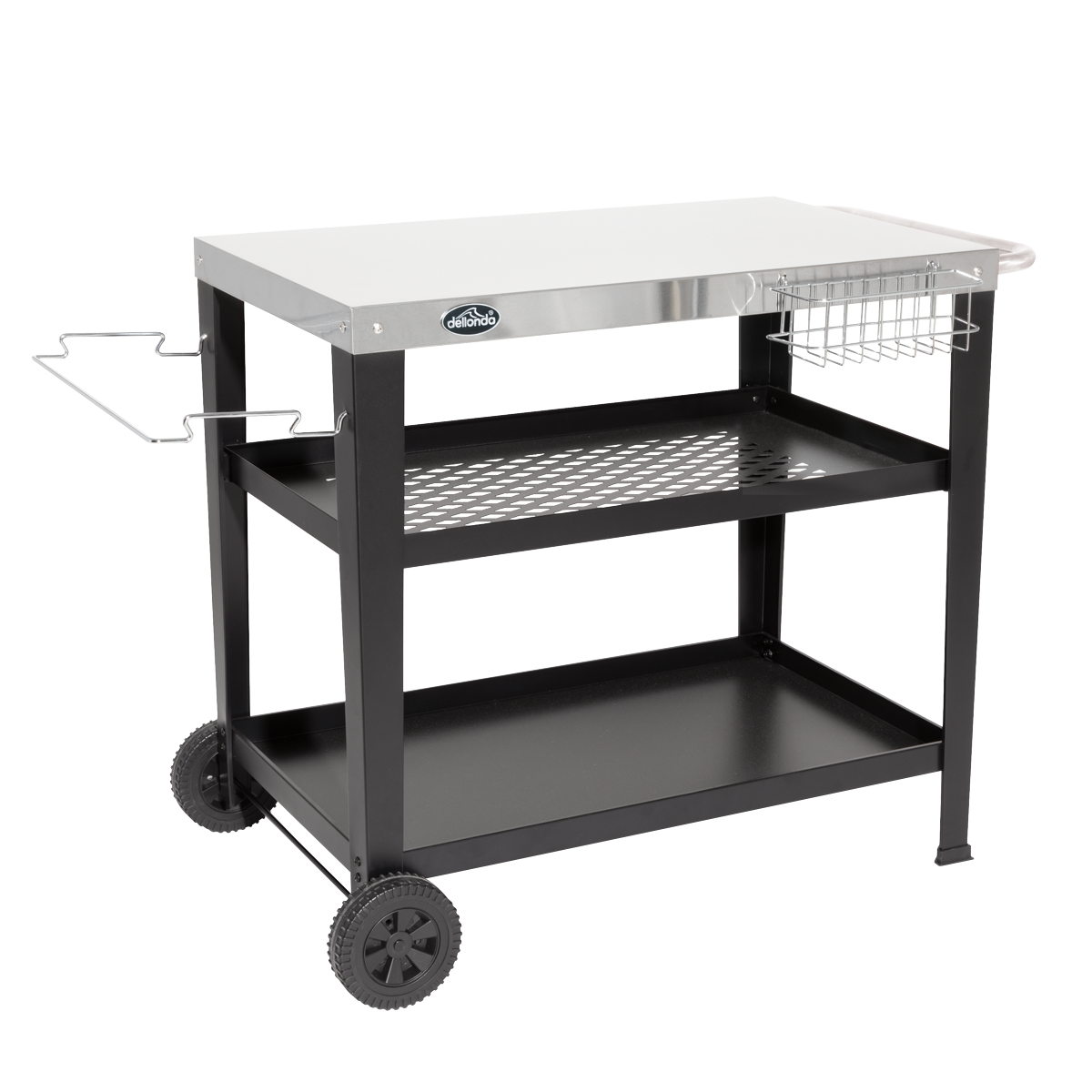 Plancha Trolley with Utensil Holder & Stainless Steel Top DG263