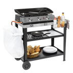 Plancha Trolley with Utensil Holder & Stainless Steel Top DG263