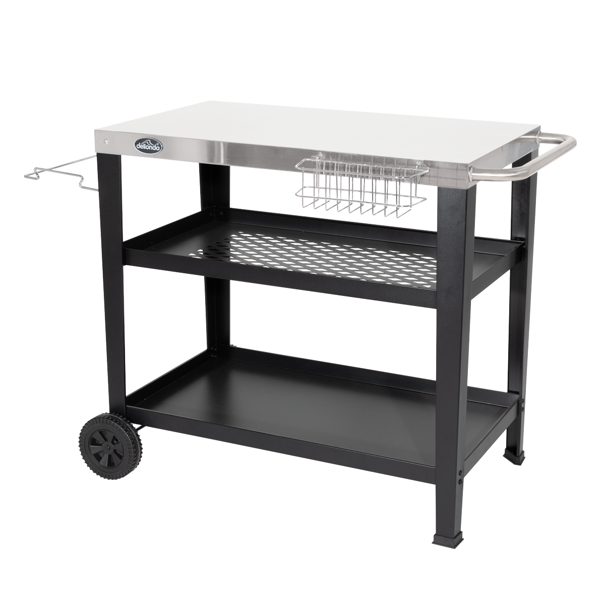 Plancha Trolley with Utensil Holder & Stainless Steel Top DG263