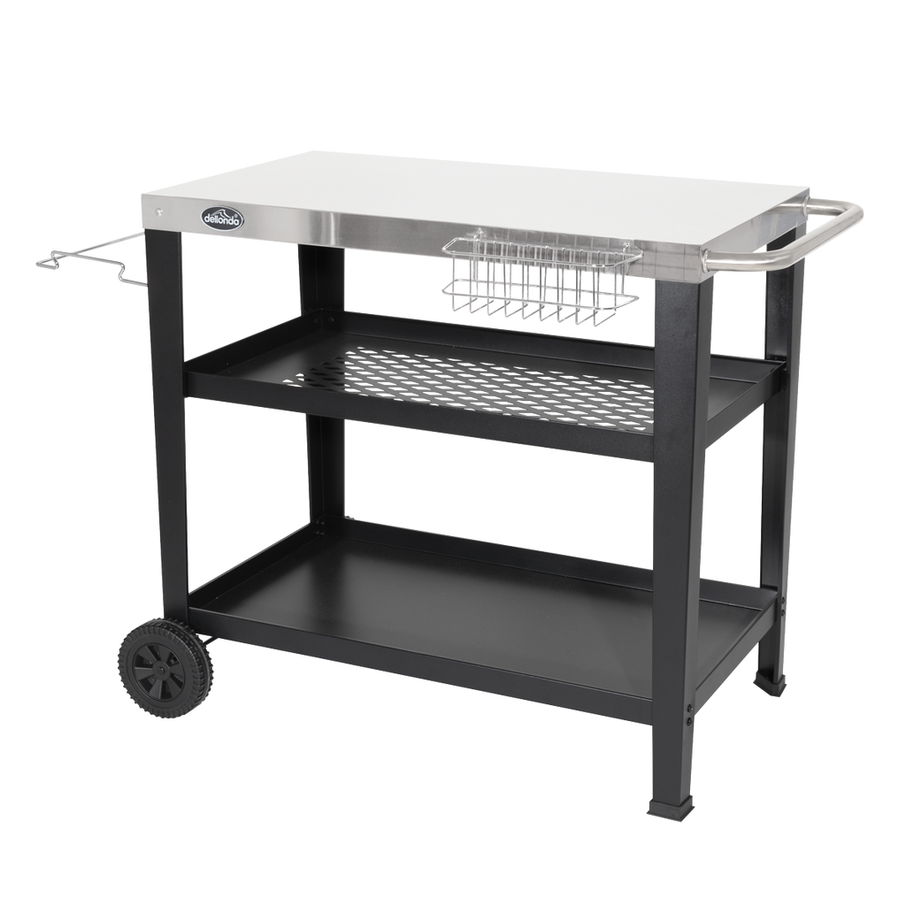 Plancha Trolley with Utensil Holder & Stainless Steel Top DG263