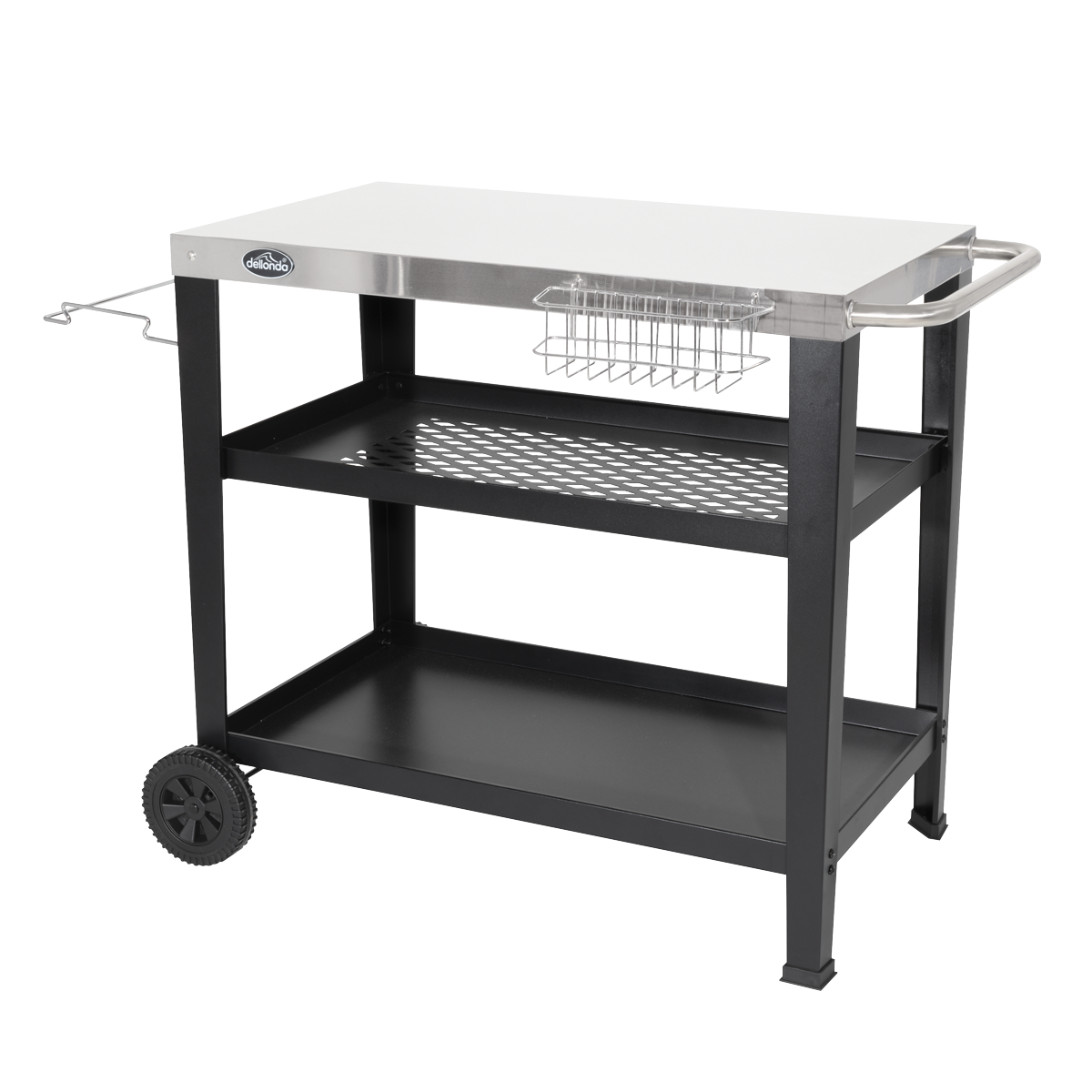 Plancha Trolley with Utensil Holder & Stainless Steel Top DG263