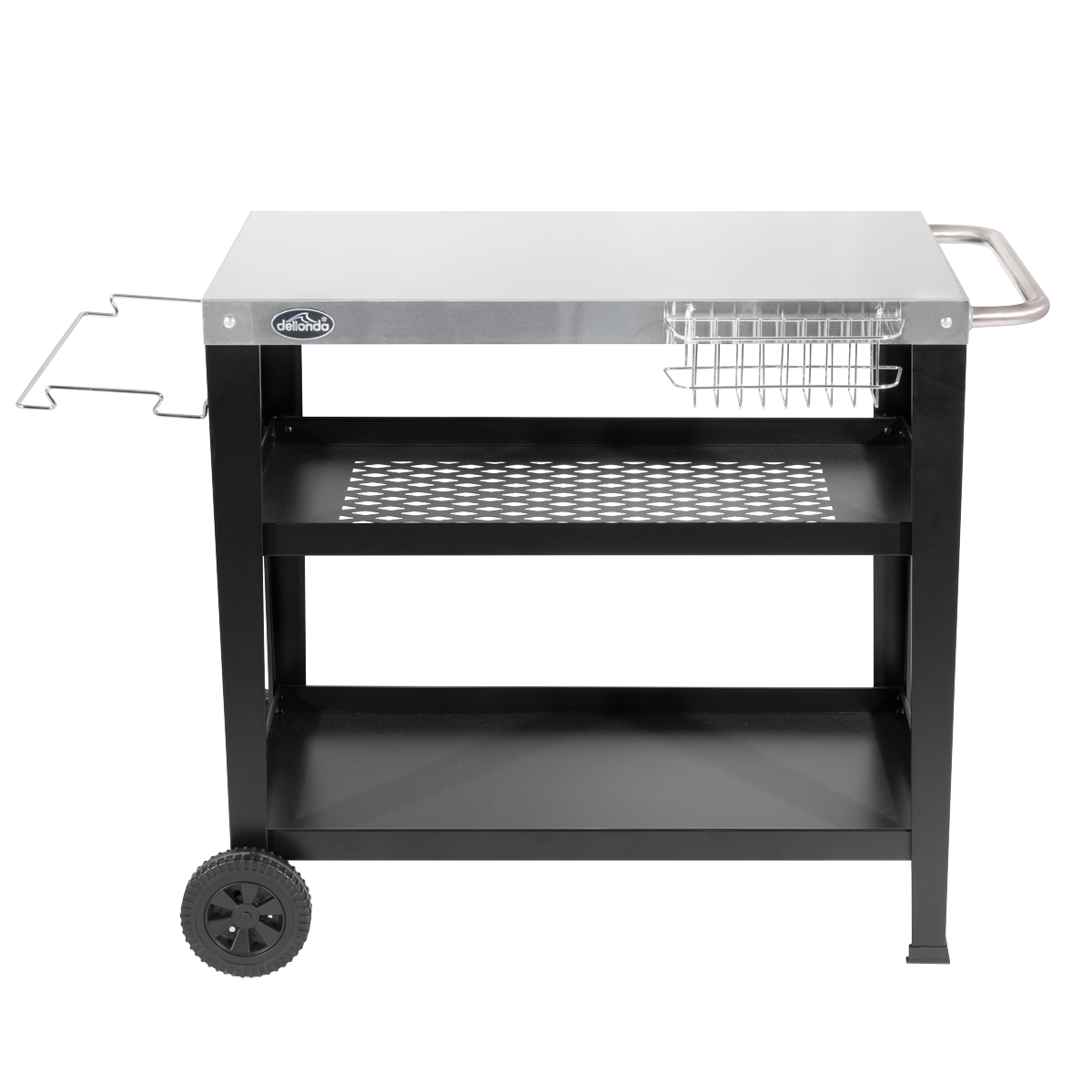 Plancha Trolley with Utensil Holder & Stainless Steel Top DG263