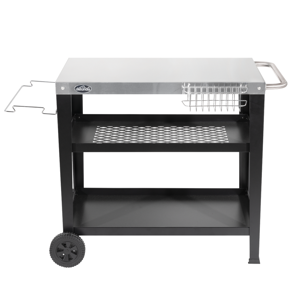 Plancha Trolley with Utensil Holder & Stainless Steel Top DG263