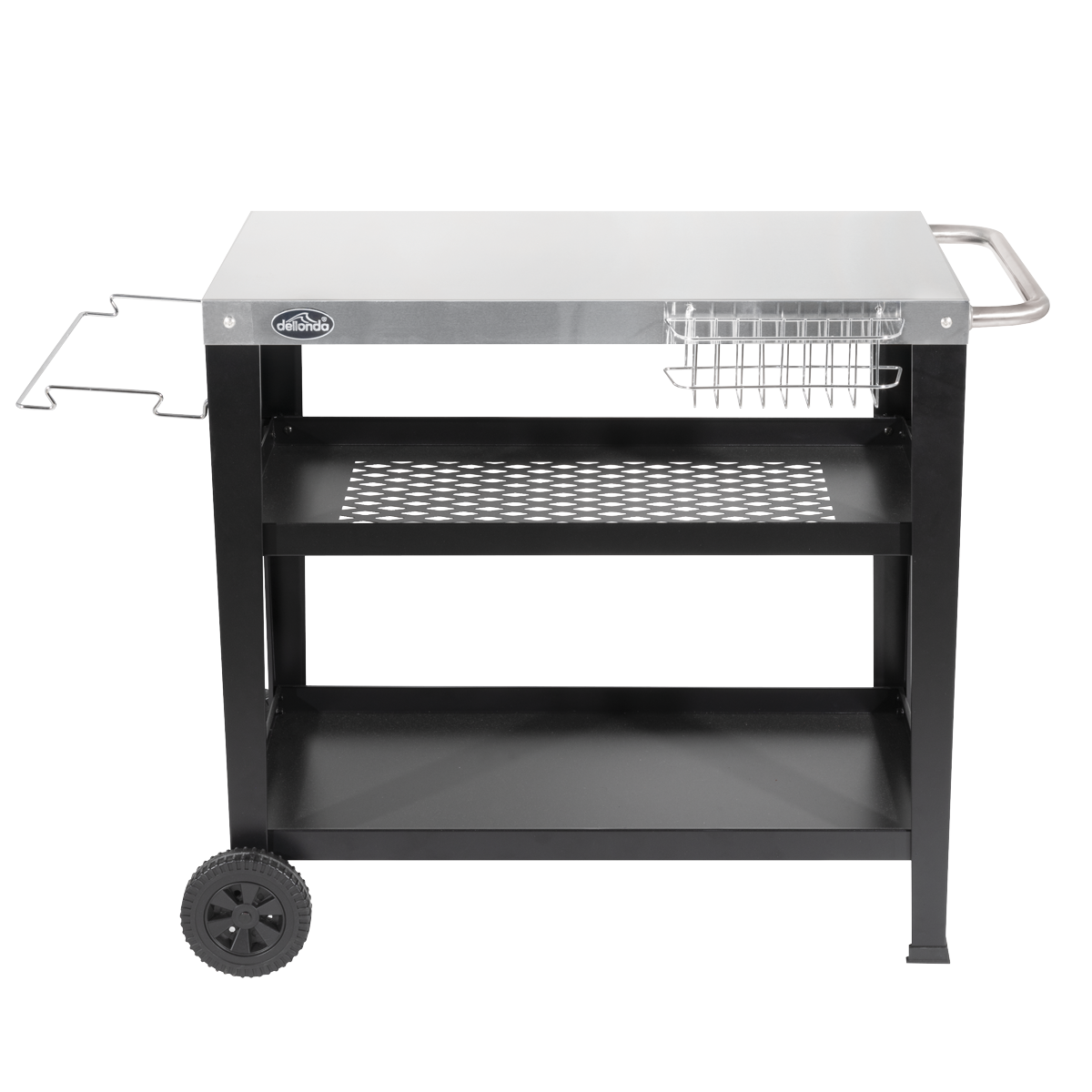 Plancha Trolley with Utensil Holder & Stainless Steel Top DG263