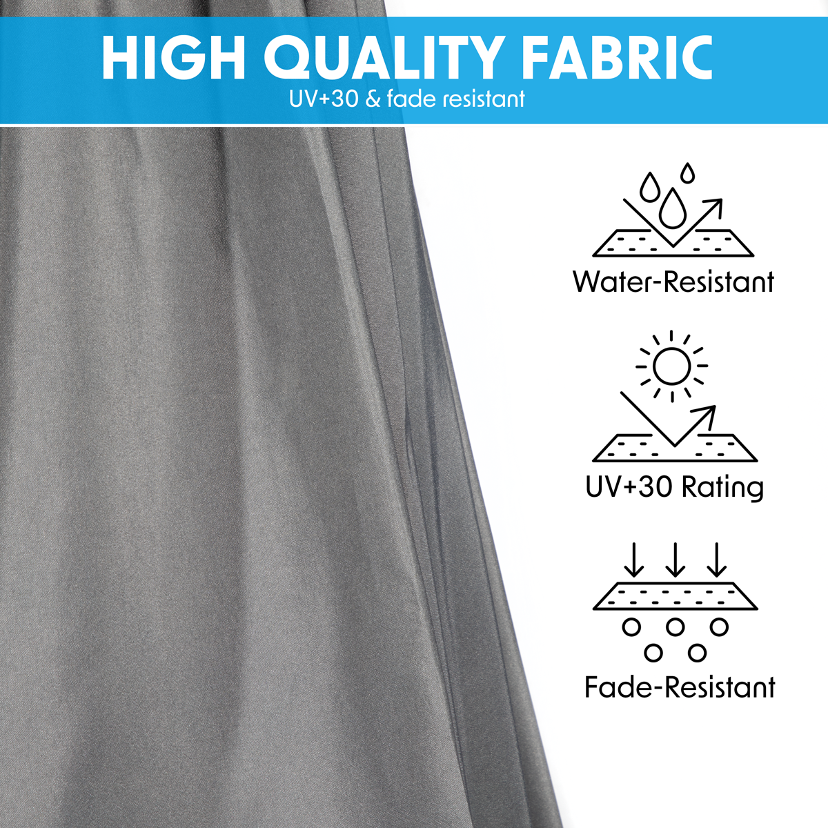 Banana Parasol with Cover 3m - Grey DG264