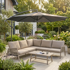 Banana Parasol with Cover 3m - Grey DG264