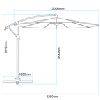 Banana Parasol with Cover 3m - Grey DG264