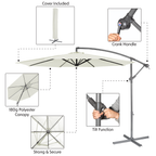 Banana Parasol with Cover 3m - Cream DG265
