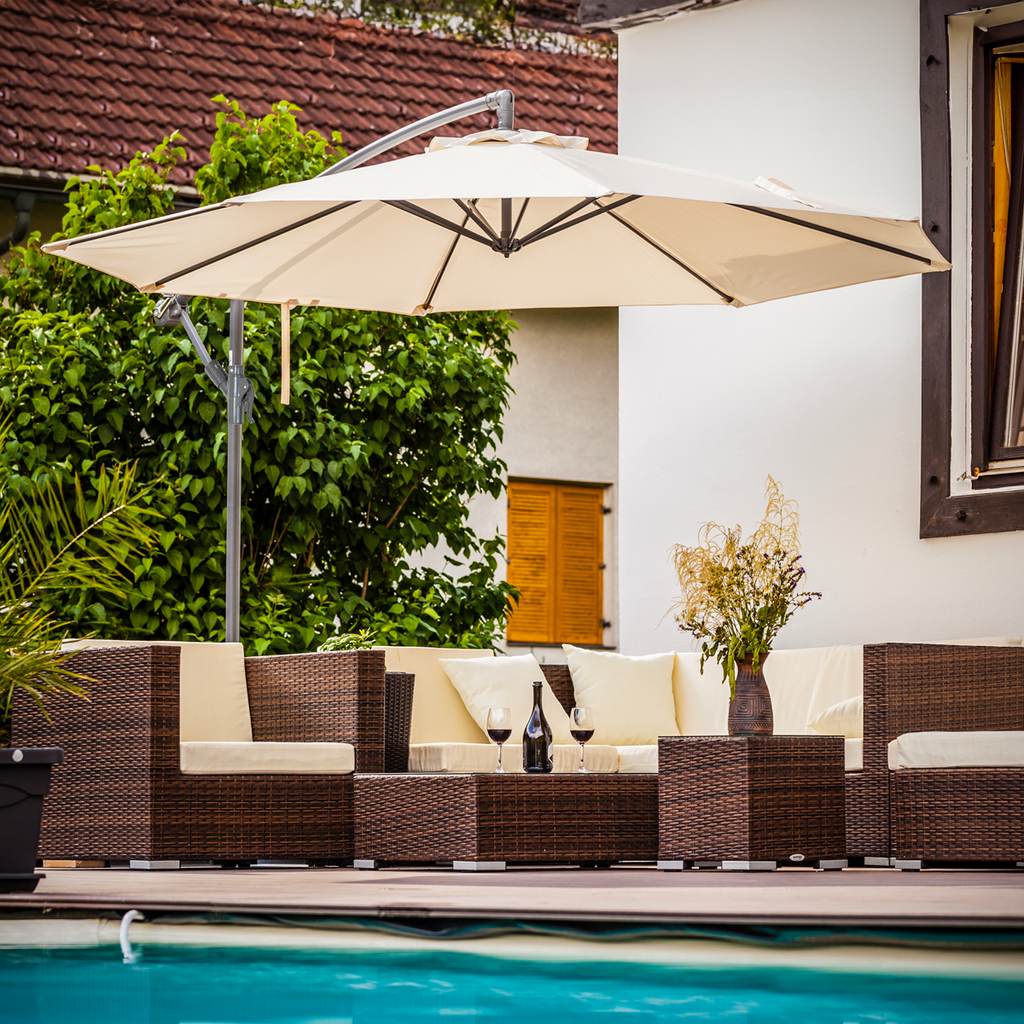 Banana Parasol with Cover 3m - Cream DG265