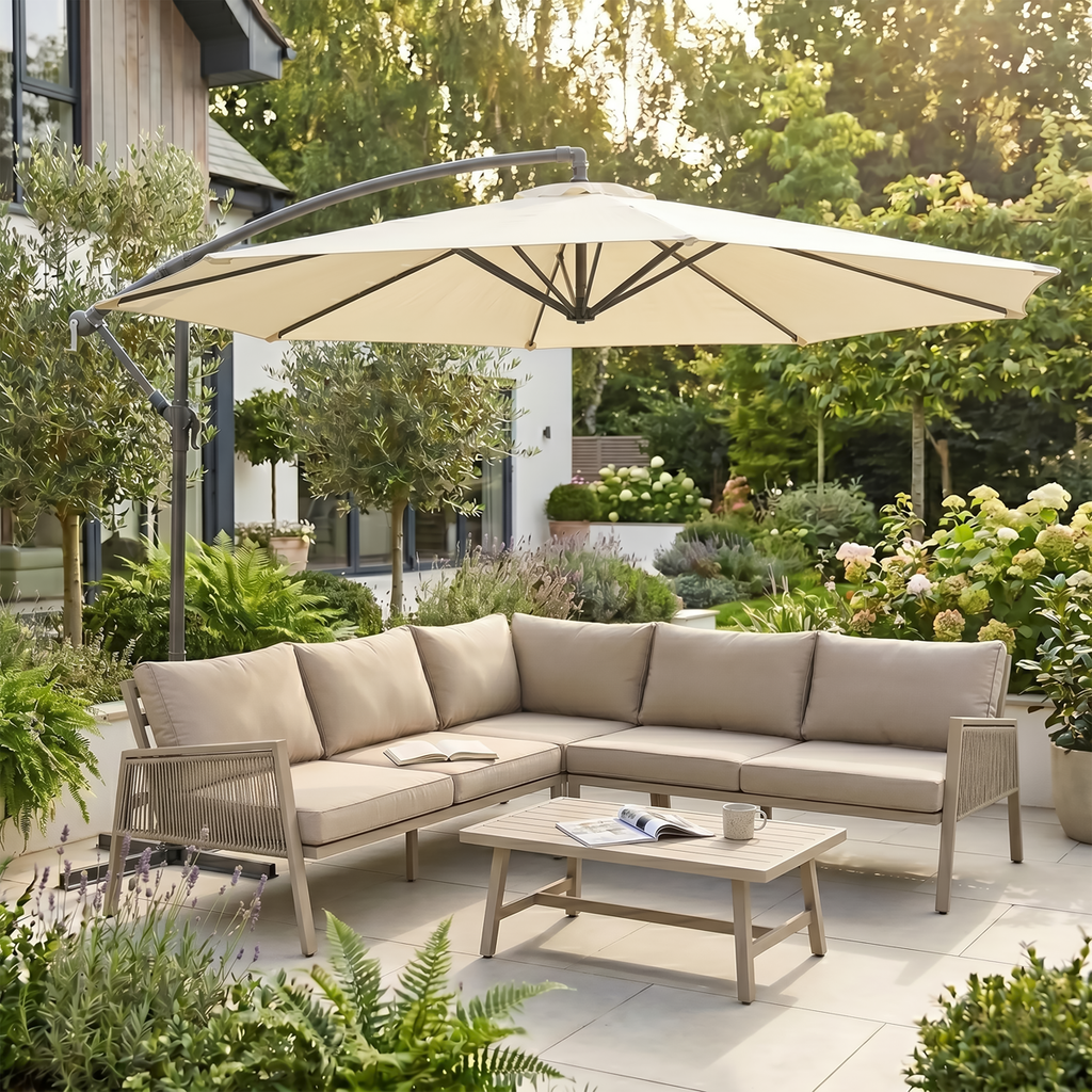 Banana Parasol with Cover 3m - Cream DG265