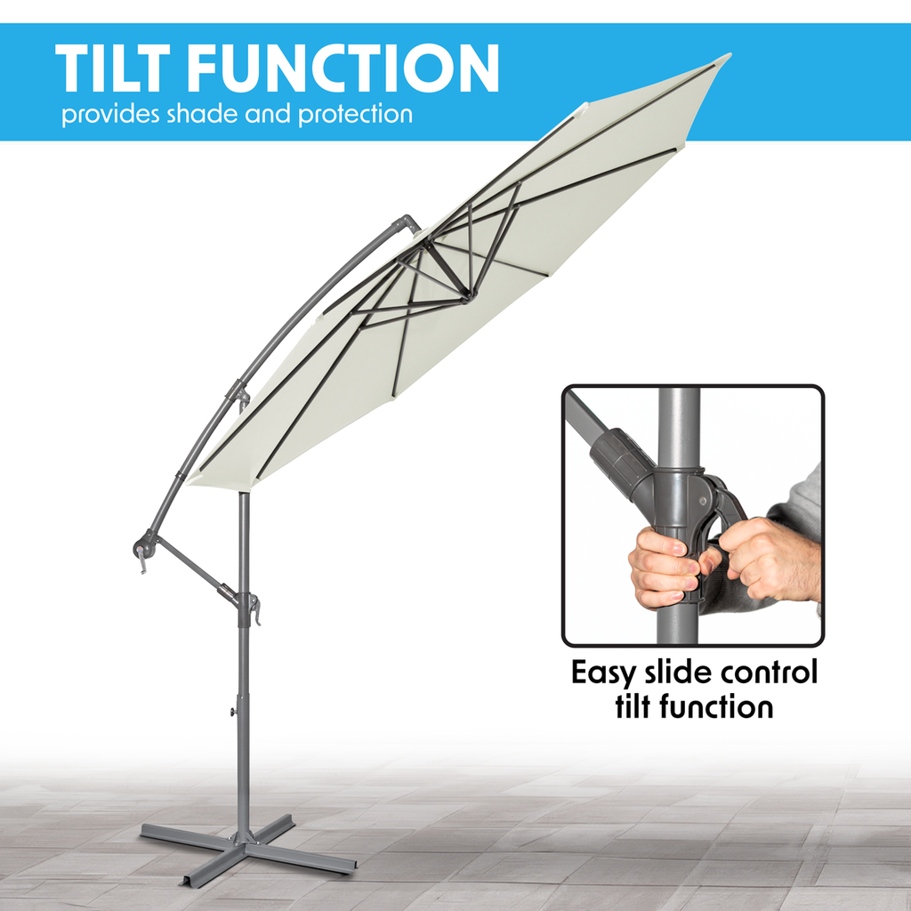 Banana Parasol with Cover 3m - Cream DG265