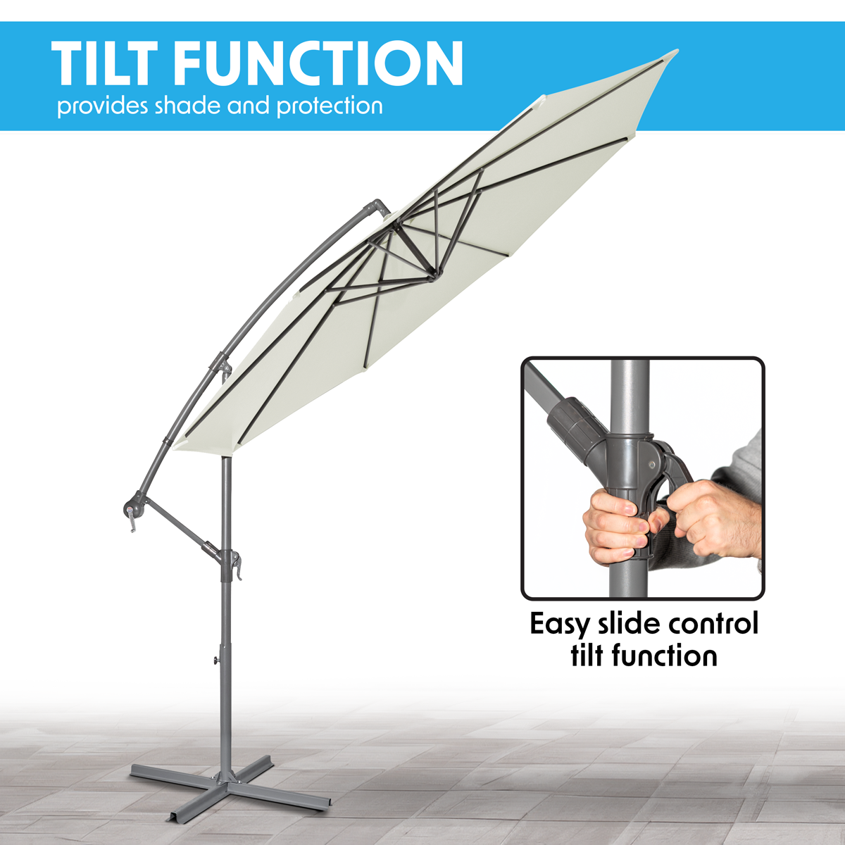 Banana Parasol with Cover 3m - Cream DG265