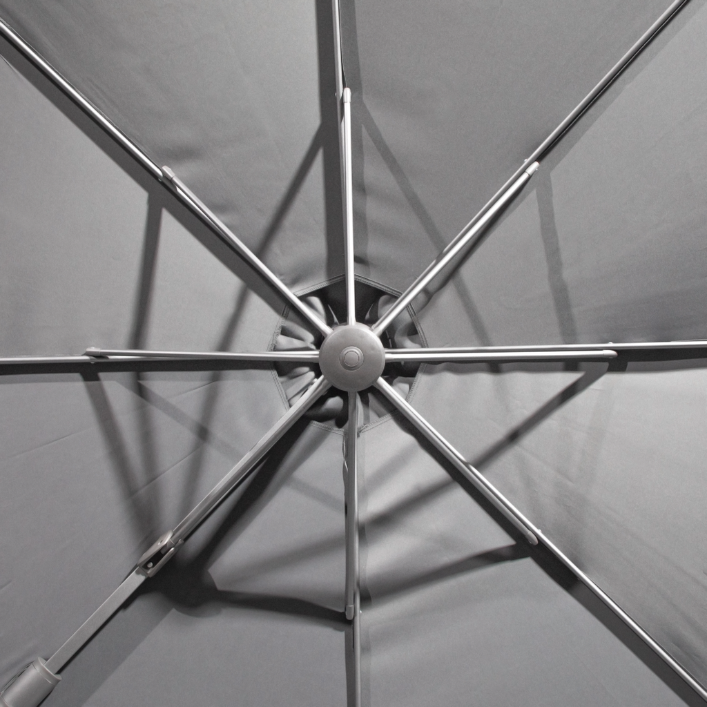 Cantilever Parasol with 360° Rotation, Tilt & Cover 3m - Grey DG267