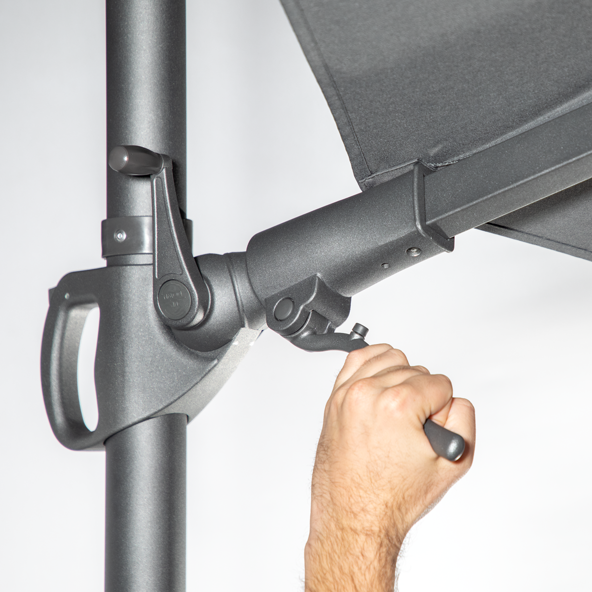 Cantilever Parasol with 360° Rotation, Tilt & Cover 3m - Grey DG267