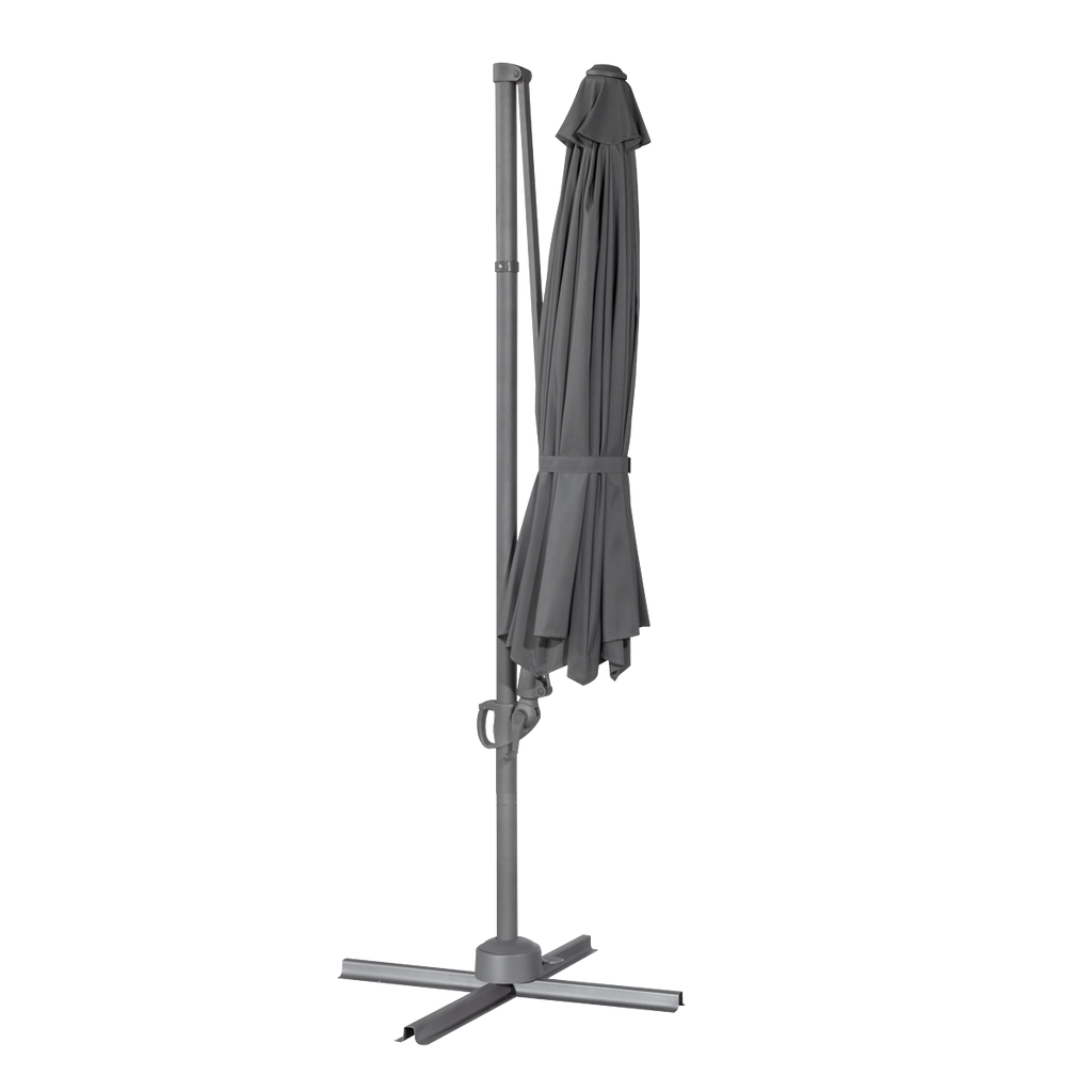 Cantilever Parasol with 360° Rotation, Tilt & Cover 3m - Grey DG267