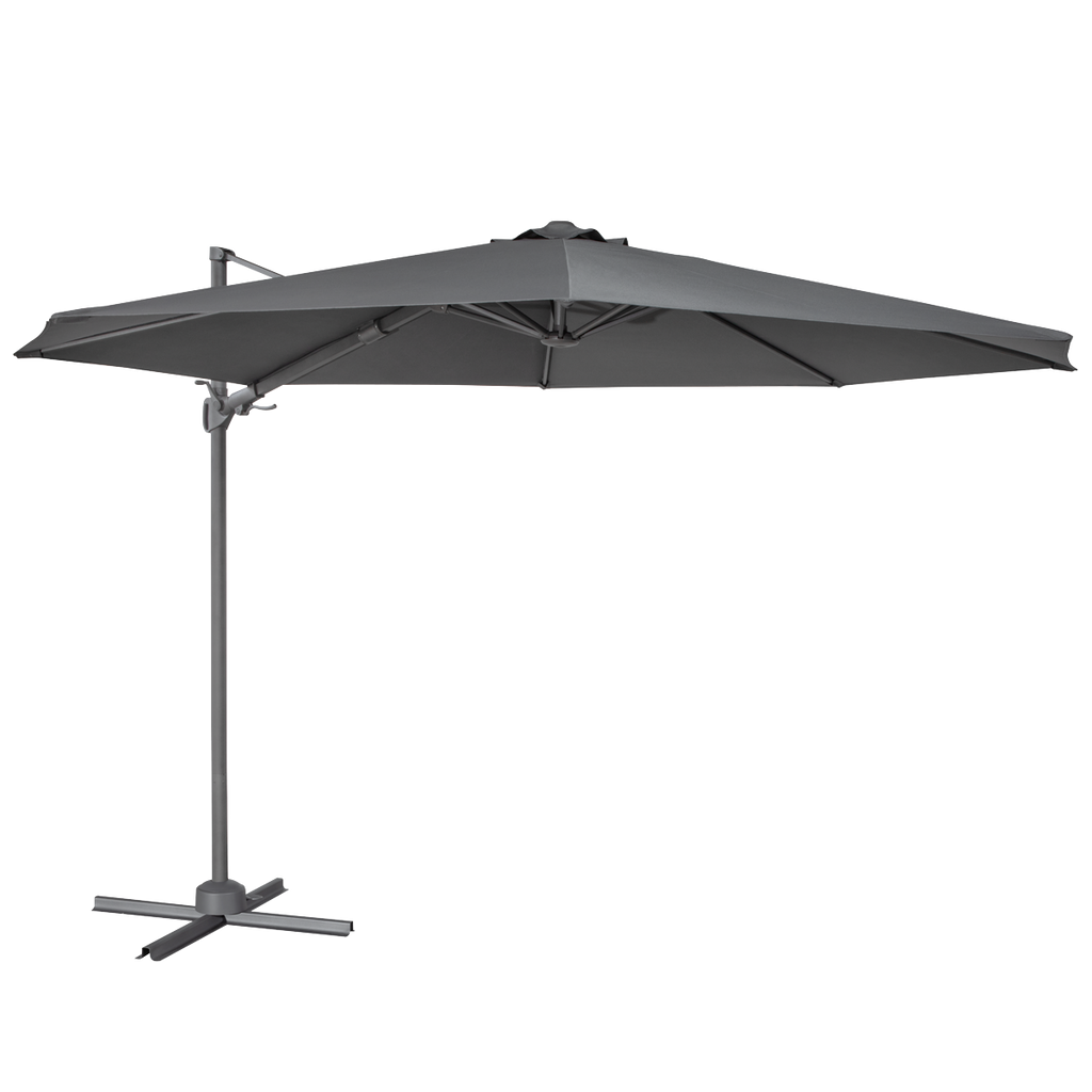 Cantilever Parasol with 360° Rotation, Tilt & Cover 3m - Grey DG267