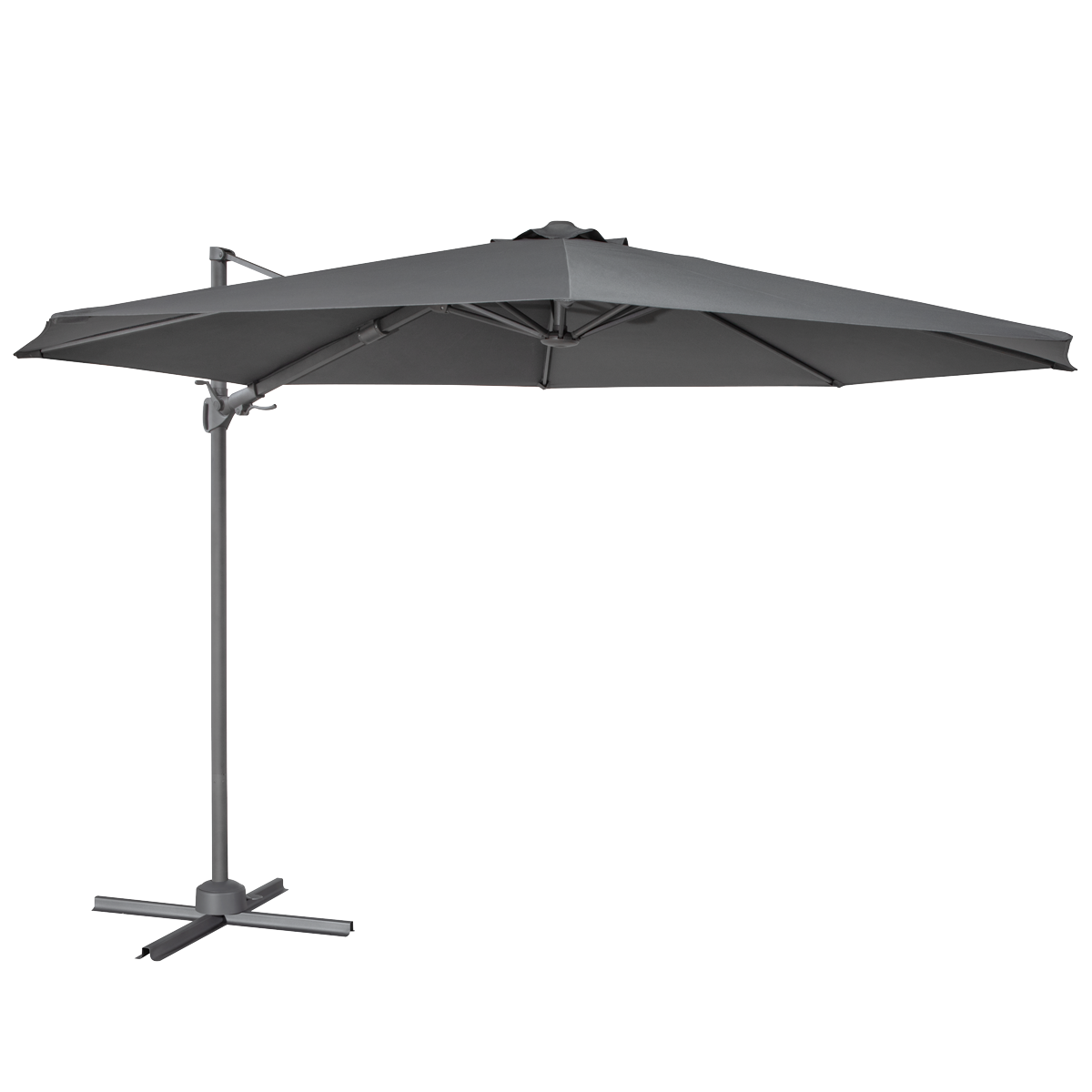 Cantilever Parasol with 360° Rotation, Tilt & Cover 3m - Grey DG267