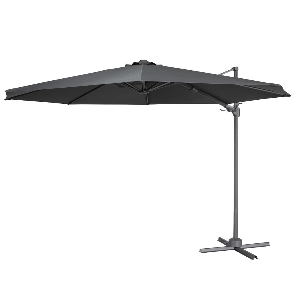 Cantilever Parasol with 360° Rotation, Tilt & Cover 3m - Grey DG267