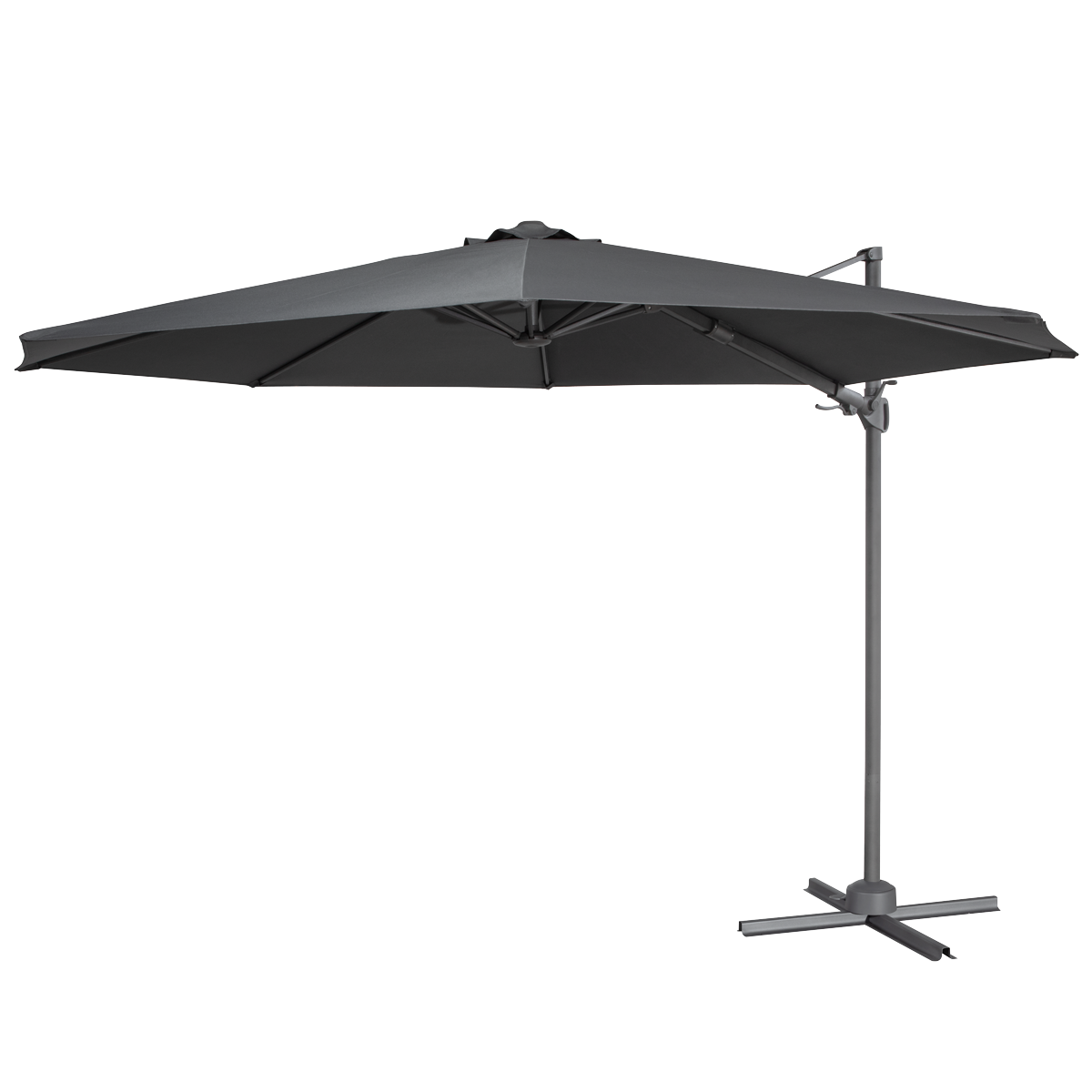 Cantilever Parasol with 360° Rotation, Tilt & Cover 3m - Grey DG267