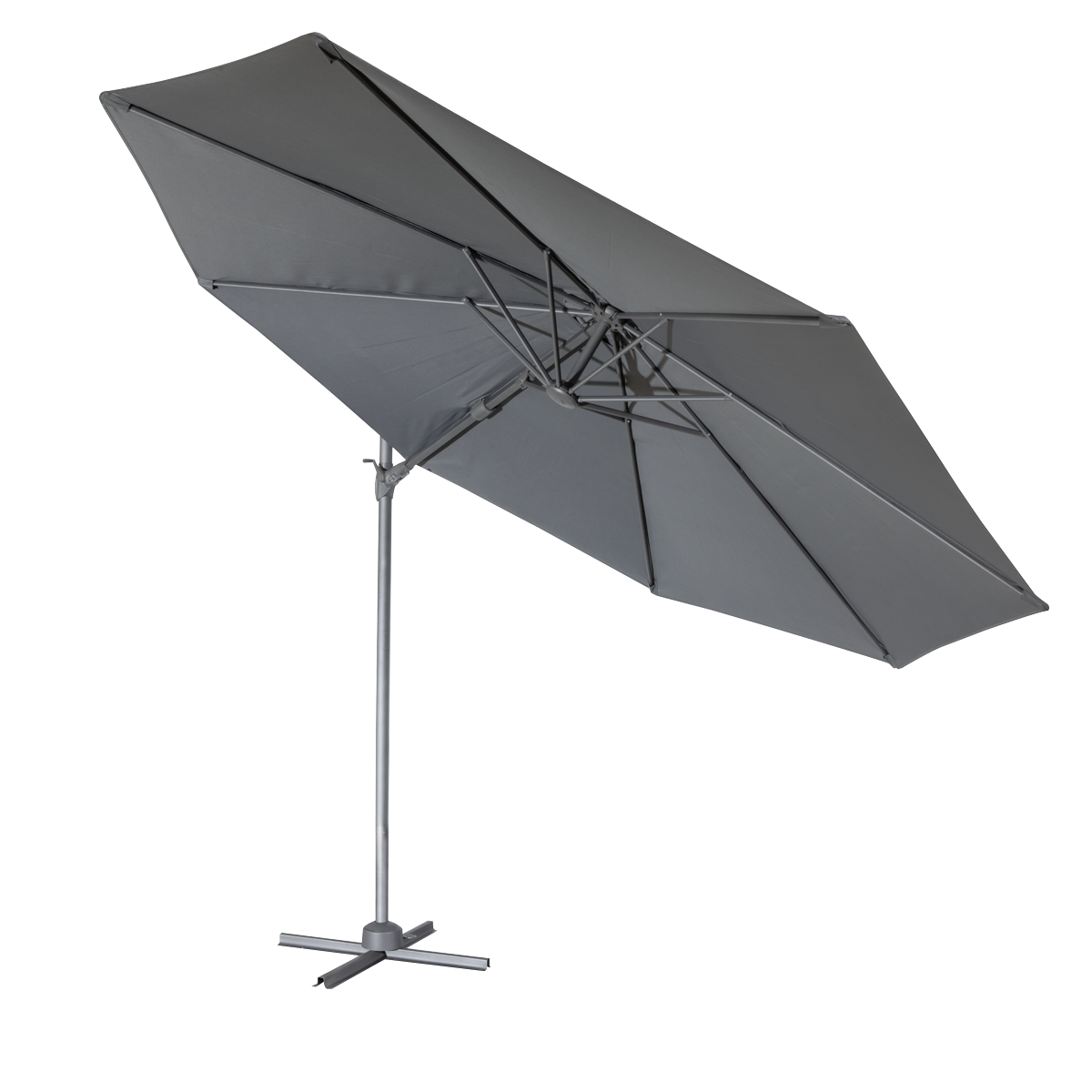 Cantilever Parasol with 360° Rotation, Tilt & Cover 3m - Grey DG267