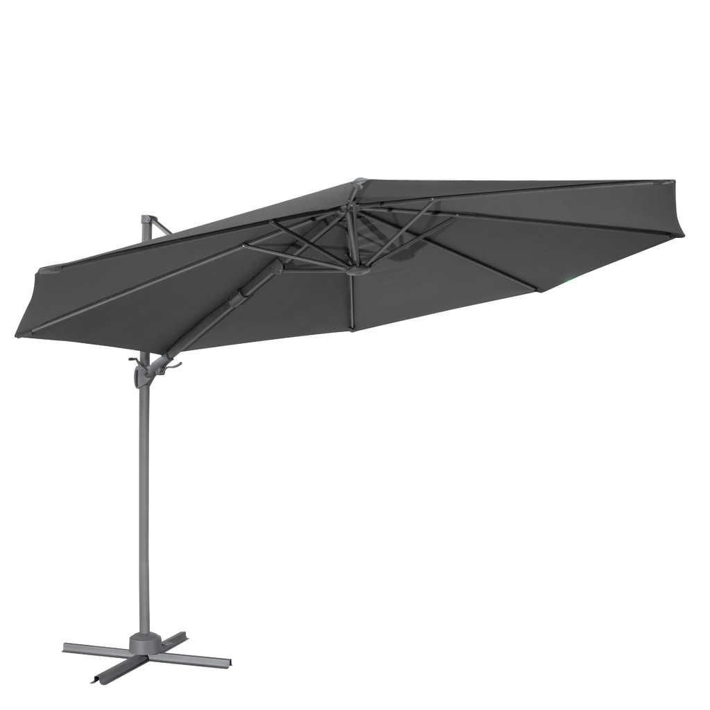 Cantilever Parasol with 360° Rotation, Tilt & Cover 3m - Grey DG267