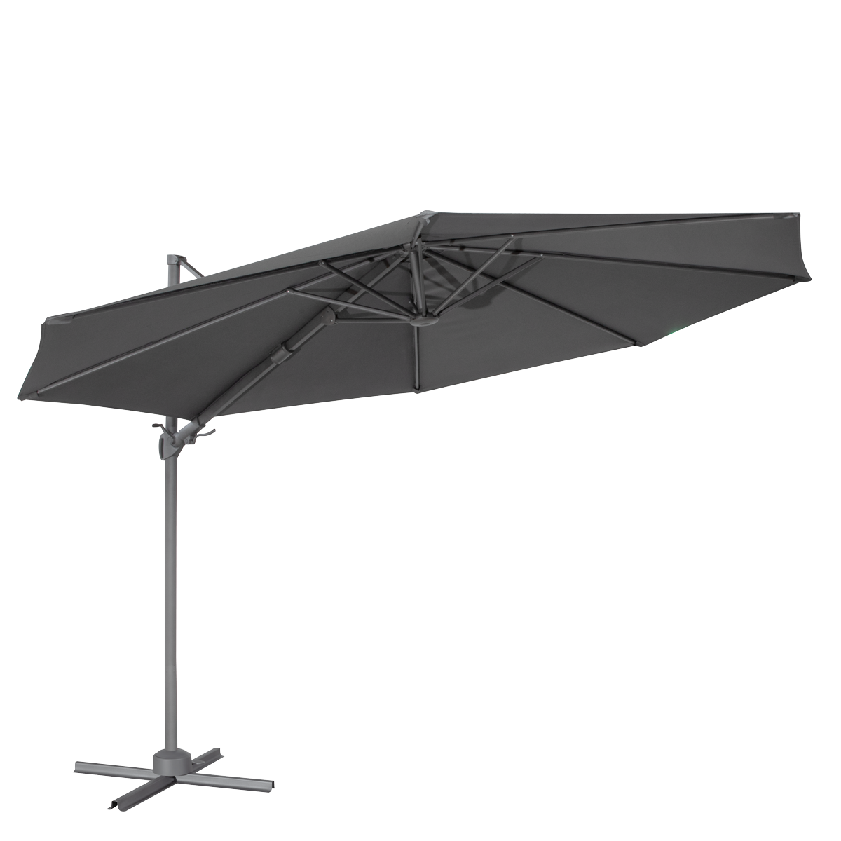 Cantilever Parasol with 360° Rotation, Tilt & Cover 3m - Grey DG267