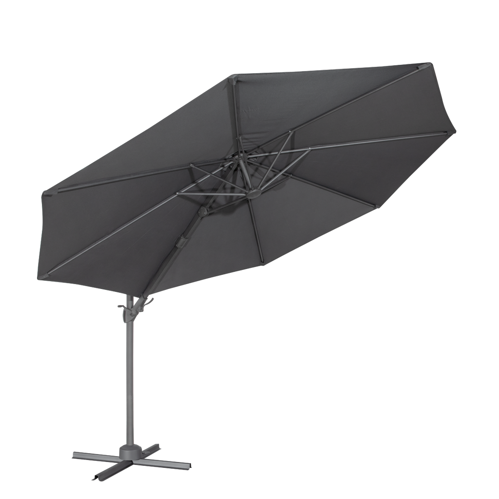 Cantilever Parasol with 360° Rotation, Tilt & Cover 3m - Grey DG267