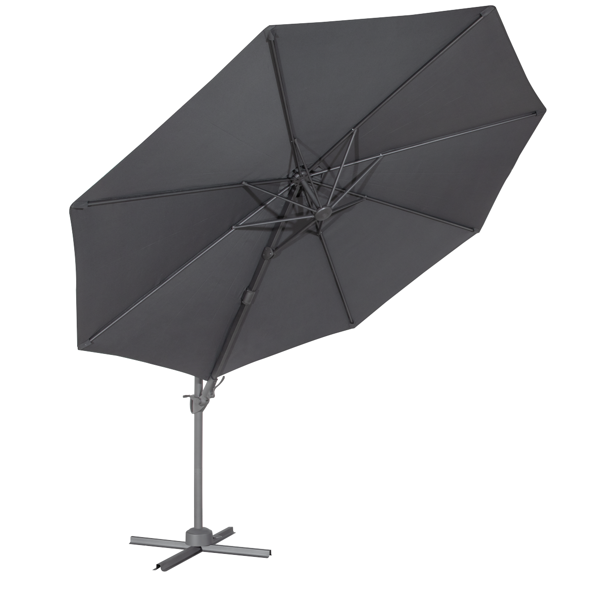 Cantilever Parasol with 360° Rotation, Tilt & Cover 3m - Grey DG267