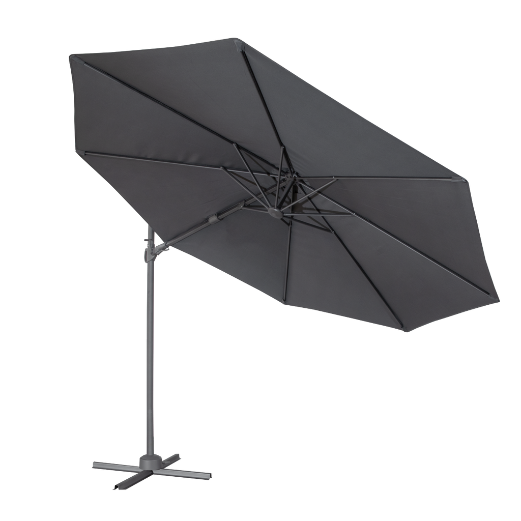 Cantilever Parasol with 360° Rotation, Tilt & Cover 3m - Grey DG267