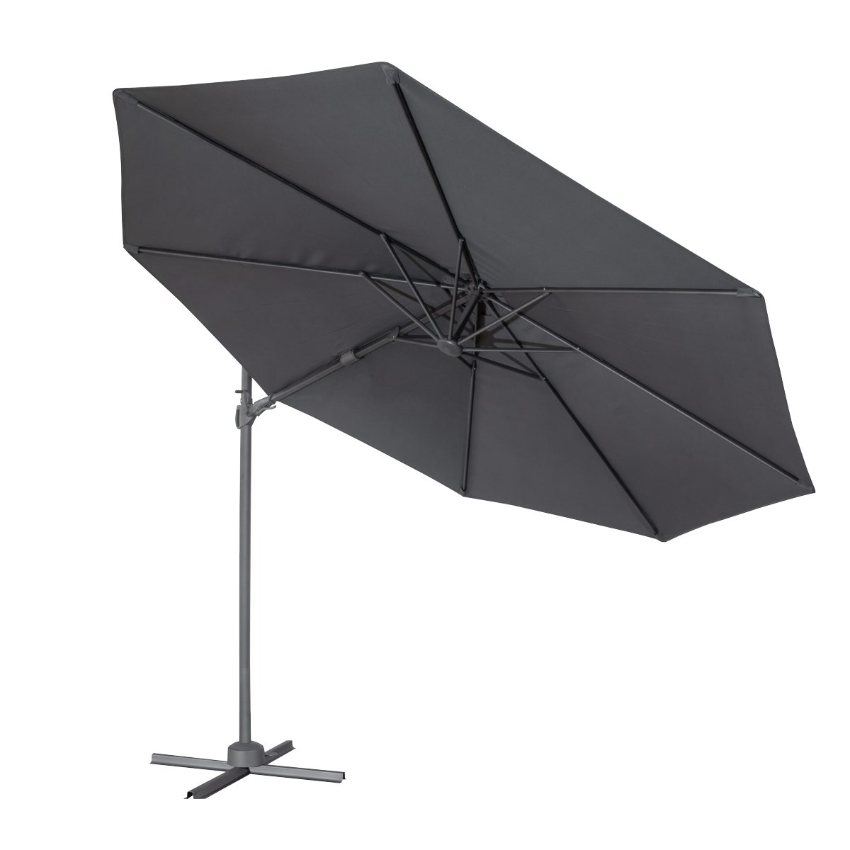 Cantilever Parasol with 360° Rotation, Tilt & Cover 3m - Grey DG267